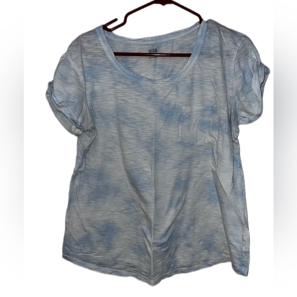 a.n.a. “Cloud” print tie dye pocket tee size L